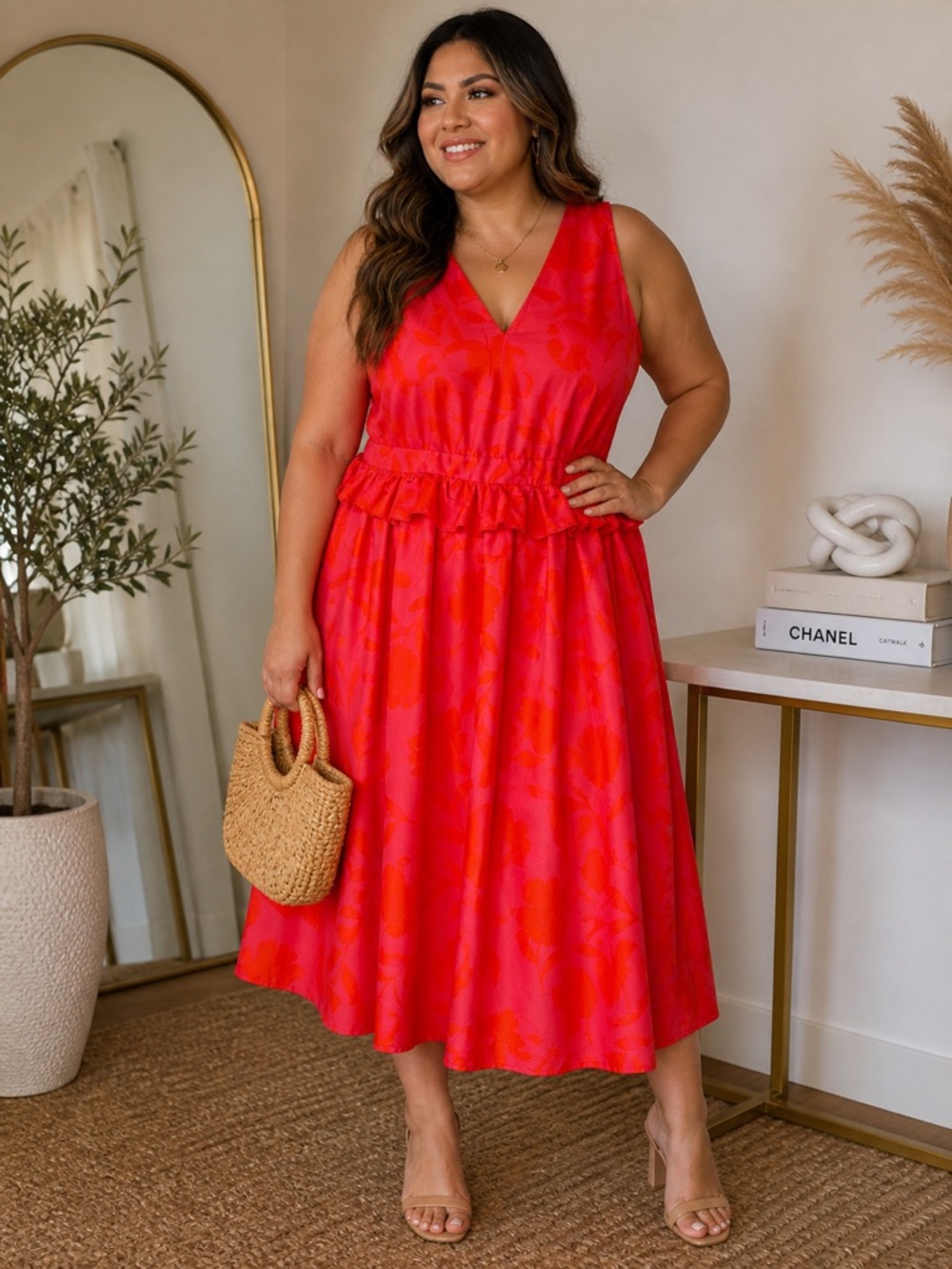 Kate Spade New York x Target Rose Print Midi Dress Size 20 NWT